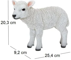 Agneau debout en résine 25 cm