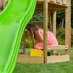 Aire de jeux en bois avec glissière et portique Castelwood
