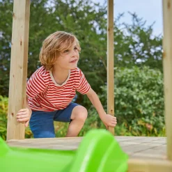 Aire de jeux en bois avec glissière et portique Castelwood