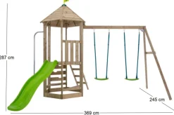 Aire de jeux en bois Castelwood avec cuisine extérieure offerte