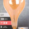Ampoule goutte d'eau à led spirale ambrée 16 cm (Unitaire)