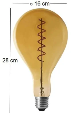 Ampoule goutte d'eau à led spirale ambrée 16 cm (Unitaire)