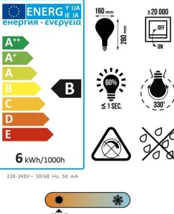 Ampoule goutte d'eau à led spirale ambrée 16 cm (Unitaire)