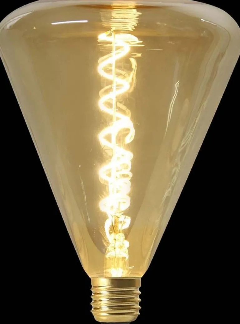 Ampoule pyramide LED ambré 19 cm