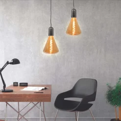 Ampoule pyramide LED ambré 19 cm