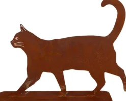 Animal de compagnie décoratif en métal rouillé (Chat qui marche)