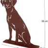 Animal de compagnie décoratif en métal rouillé (Chien assis)