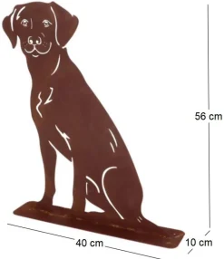 Animal de compagnie décoratif en métal rouillé (Chien assis)