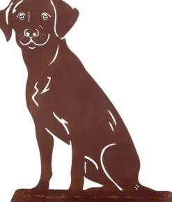 Animal de compagnie décoratif en métal rouillé (Chien assis)