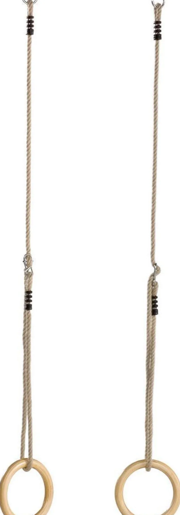 Anneaux de gym bois avec cordes chanvre (Lot de 2)