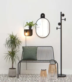 Applique murale avec miroir intégré Plate (Noir)
