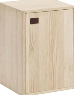 Armoire en pin brut 1 porte 2 tablettes Dinamic