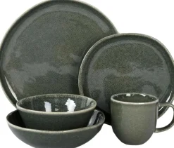 Assiette en grès vert Black Forest (Lot de 6) (Assiette creuse - 19 cm)