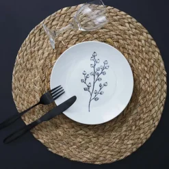 Assiette en porcelaine Cottage 20 cm (Lot de 6) (Blanc et gris)