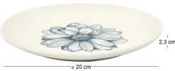 Assiette en porcelaine Cottage 20 cm (Lot de 6) (Blanc et bleu)