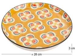 Assiette plate à motifs Imany (Lot de 6) (Jaune)