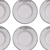 Assiettes en grès blanc Bonne dégustation (Lot de 6) (Assiettes creuses - 23 cm)
