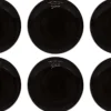 Assiettes en grès noir Bonne dégustation (Lot de 6) (Assiettes plates - 27 cm)
