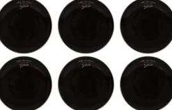 Assiettes en grès noir Bonne dégustation (Lot de 6) (Assiettes plates - 27 cm)