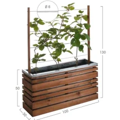 Bac à fleurs 110 litres Lign Z avec treillis