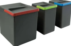 Bacs de tri pour tiroir de cuisine Recycle (2 bacs de 7 litres et 1 bac de 15 litres)