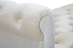 Banc en tissu Paris 120 x 40 x 60 cm (Crème - Noir et Doré)