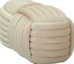 Banc en tissu Softy 90 x 45 x 45 cm (Crème)