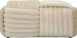 Banc en tissu Softy 90 x 45 x 45 cm (Crème)
