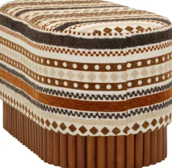 Banc ovale en tissu Etnic 82 x 40 x 40 cm