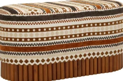 Banc ovale en tissu Etnic 82 x 40 x 40 cm