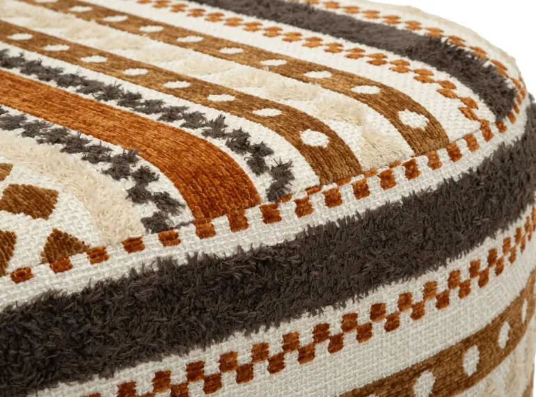 Banc ovale en tissu Etnic 82 x 40 x 40 cm