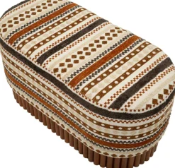 Banc ovale en tissu Etnic 82 x 40 x 40 cm