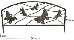 Barrière de jardinière décorative Papillons 51 x 1 x 26 cm
