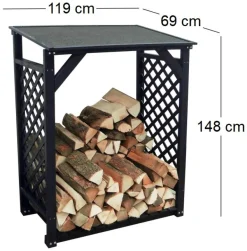 Bûcher treillis en bois Black edition (Simple)