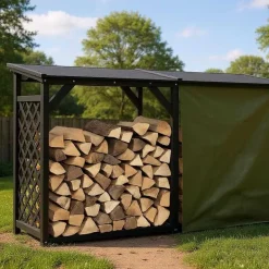 Bûcher treillis en bois Black edition (Avec extension )