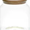 Bocal de conservation en verre couvercle en bois 1.9 litres