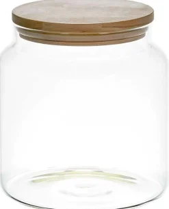 Bocal de conservation en verre couvercle en bois 1.9 litres