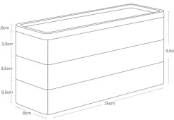 Boite à bijoux 3 niveaux en plastique Slim (Noir)