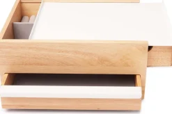 Boite à bijoux tiroir secret Stowit (Bois clair)