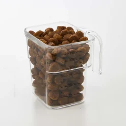 Boite à croquettes en plastique avec verre doseur Pet (Noir)