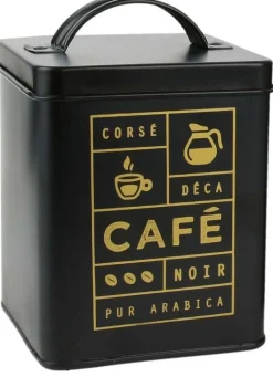 Boite en métal noir mat Nora (Café)
