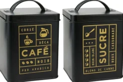 Boite en métal noir mat Nora (Lot de 2)