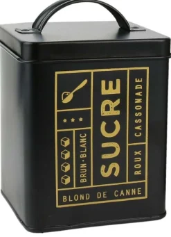 Boite en métal noir mat Nora (Sucre)