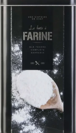Boite à farine en métal embossé