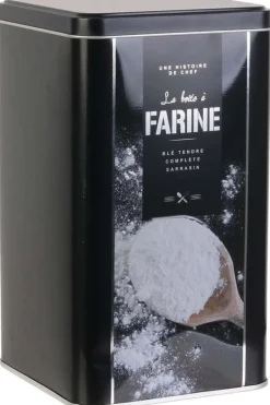Boite à farine en métal embossé