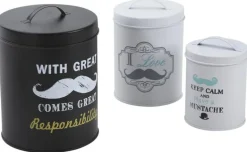 Boite ronde de rangement Moustache (Lot de 3)
