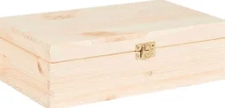Boite à thé 12 compartiments en pin (Beige)