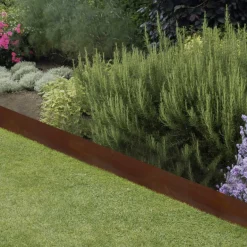 Bordure de jardin basse en acier effet rouillé