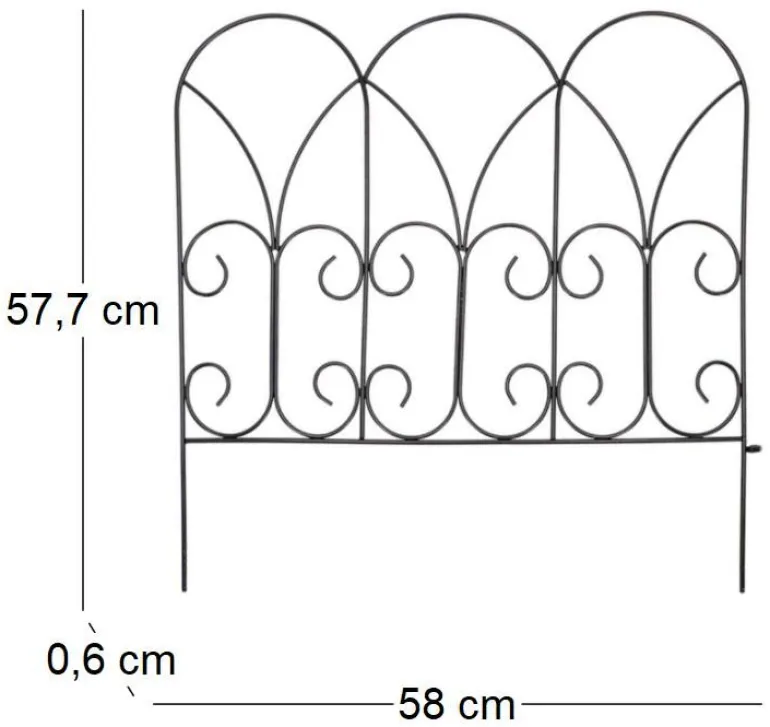 Bordure de jardin métal volutes (Lot de 6)