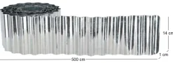 Bordure de pelouse en fer galvanisé ondulée 500 x 14 cm